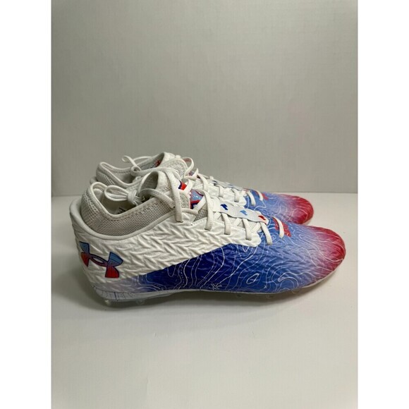 .9068 UNDER Armour Spotlight, Youths Red/White/Blue, Texas Cleats-US 13 Mens - Picture 1 of 5